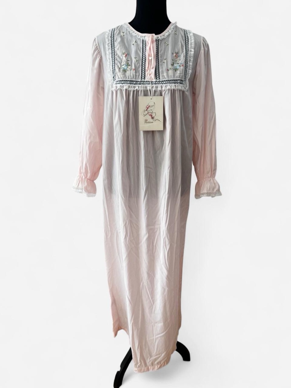 Vintage NOS Barbican Balletcore Cottagecore Coquette Nightgown Small Long Sleeve